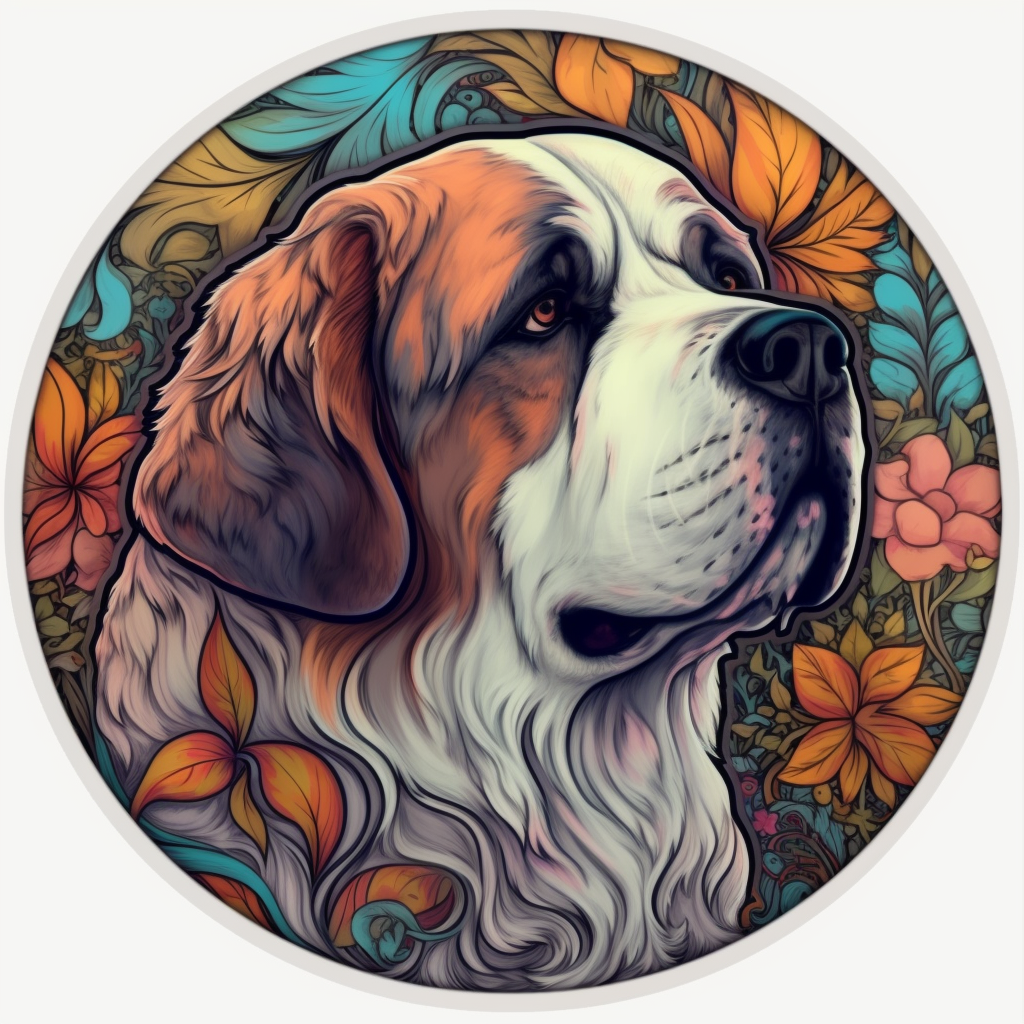 Saint Bernard Dog Vinyl Decal Sticker for Car, Laptop, Tumbler and more # 004061