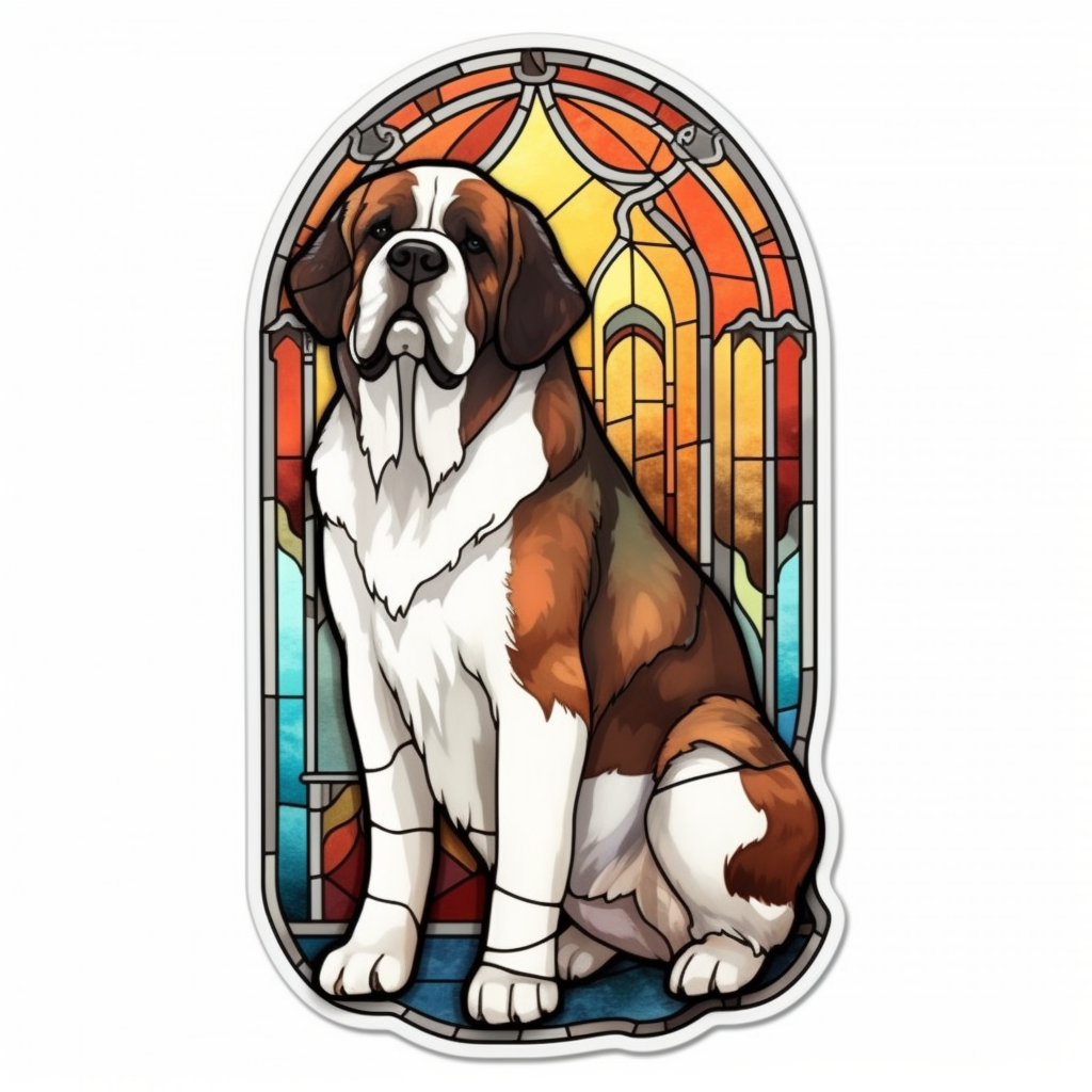 Saint Bernard Dog Vinyl Decal Sticker for Car, Laptop, Tumbler and more # 007401