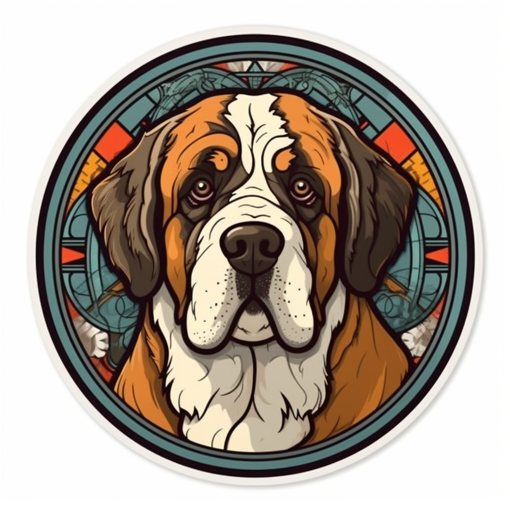 Saint Bernard Dog Vinyl Decal Sticker for Car, Laptop, Tumbler and more # 007409