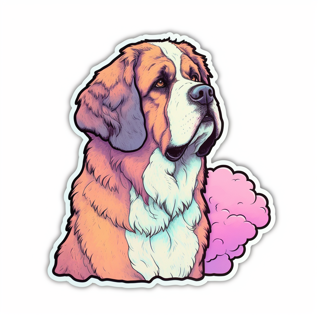 Saint Bernard Dog Vinyl Decal Sticker for Car, Laptop, Tumbler and more # 004082