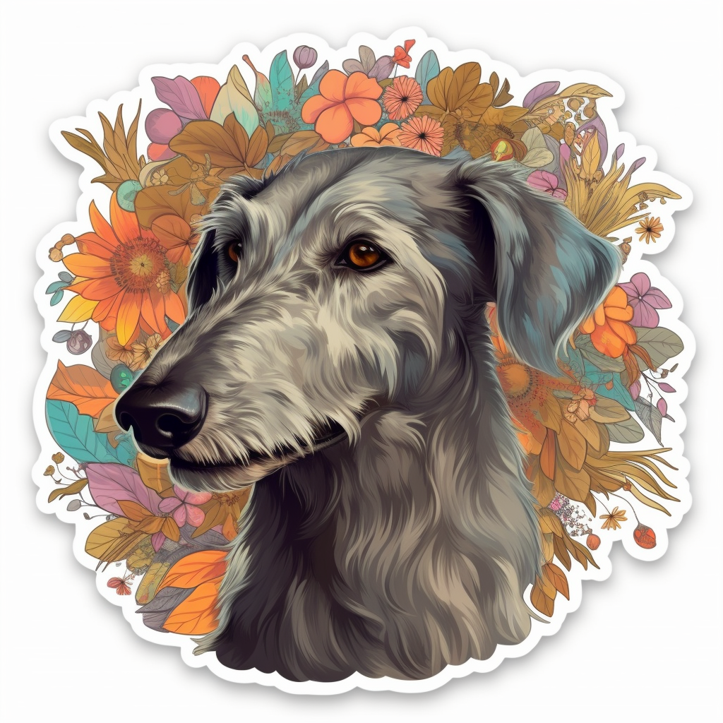 Scottish Deerhound Dog Vinyl Decal Sticker for Car, Laptop, Tumbler and more # 007943