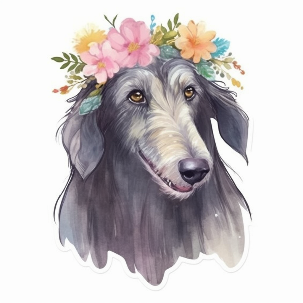 Scottish Deerhound Dog Vinyl Decal Sticker for Car, Laptop, Tumbler and more # 007948
