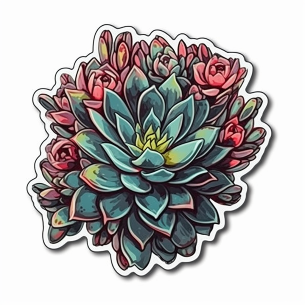 Sedum Succulent Vinyl Decal Sticker for Car, Laptop, Tumbler and more # 006727