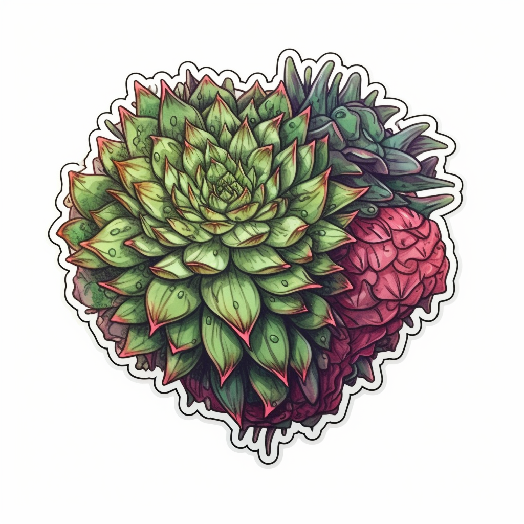 Sempervivum Succulent Vinyl Decal Sticker for Car, Laptop, Tumbler and more # 006660