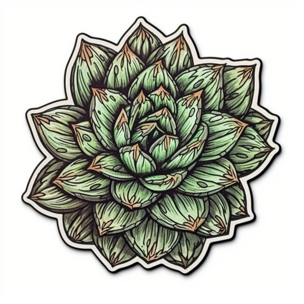 Sempervivum Succulent Vinyl Decal Sticker for Car, Laptop, Tumbler and more # 006632