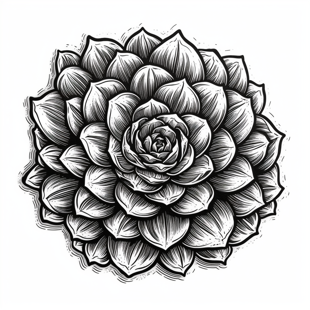 Sempervivum Succulent Vinyl Decal Sticker for Car, Laptop, Tumbler and more # 006618