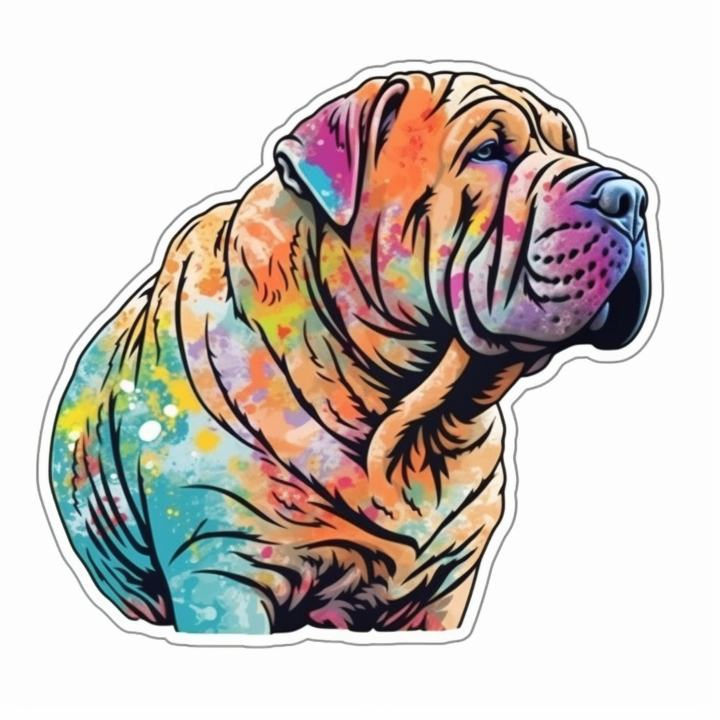 Shar Pei Dog Vinyl Decal Sticker for Car, Laptop, Tumbler and more # 007428