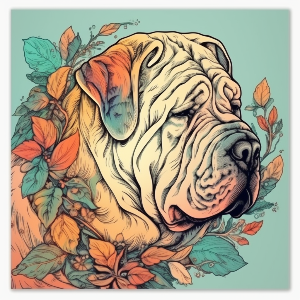 Shar Pei Dog Vinyl Decal Sticker for Car, Laptop, Tumbler and more # 007430