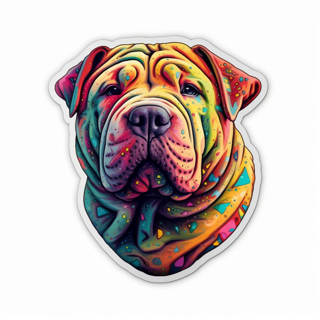Shar Pei Dog Vinyl Decal Sticker for Car, Laptop, Tumbler and more # 007444