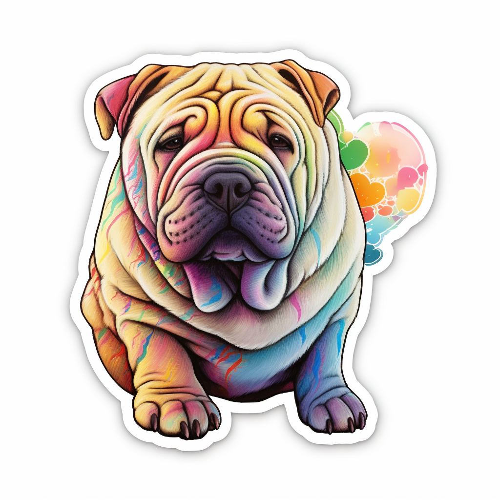 Shar Pei Dog Vinyl Decal Sticker for Car, Laptop, Tumbler and more # 007438