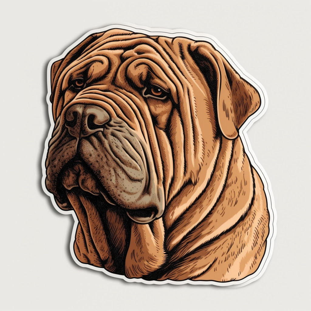 Shar Pei Dog Vinyl Decal Sticker for Car, Laptop, Tumbler and more # 007411