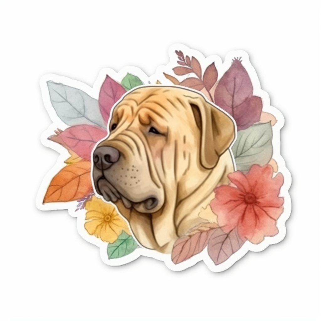 Shar Pei Dog Vinyl Decal Sticker for Car, Laptop, Tumbler and more # 007437