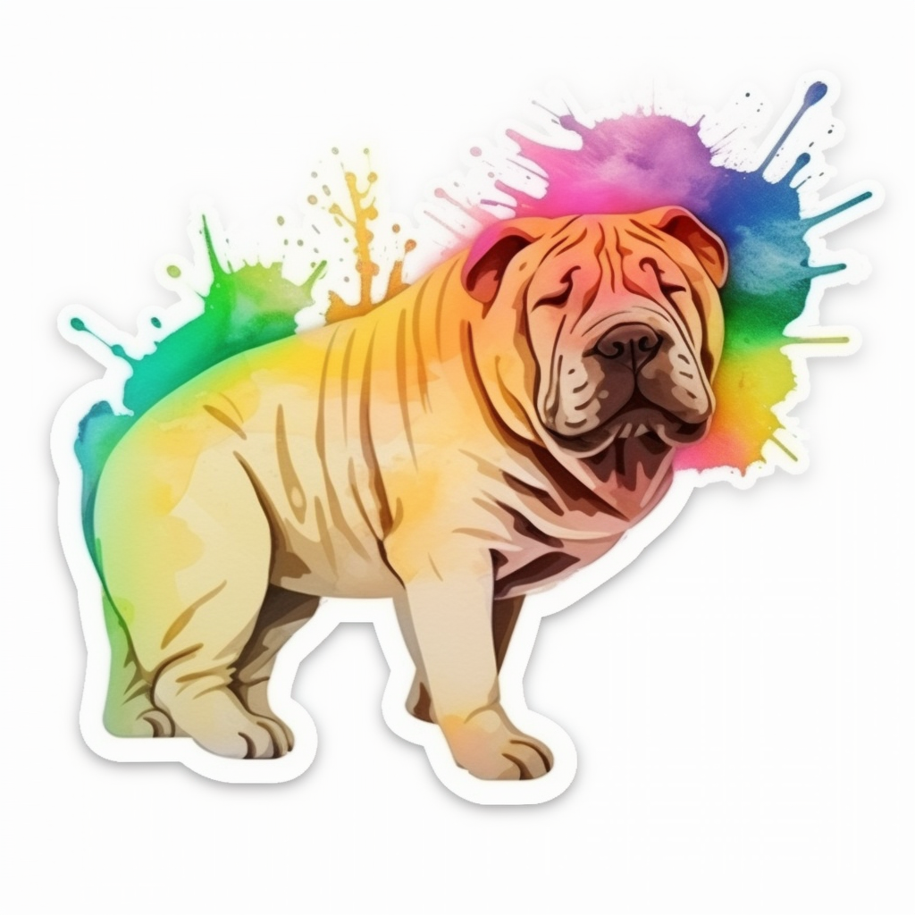 Shar Pei Dog Vinyl Decal Sticker for Car, Laptop, Tumbler and more # 007442