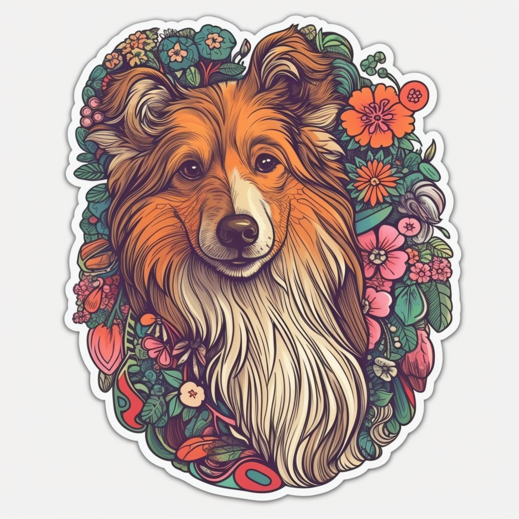 Shetland Sheepdog Dog Vinyl Decal Sticker for Car, Laptop, Tumbler and more # 007309