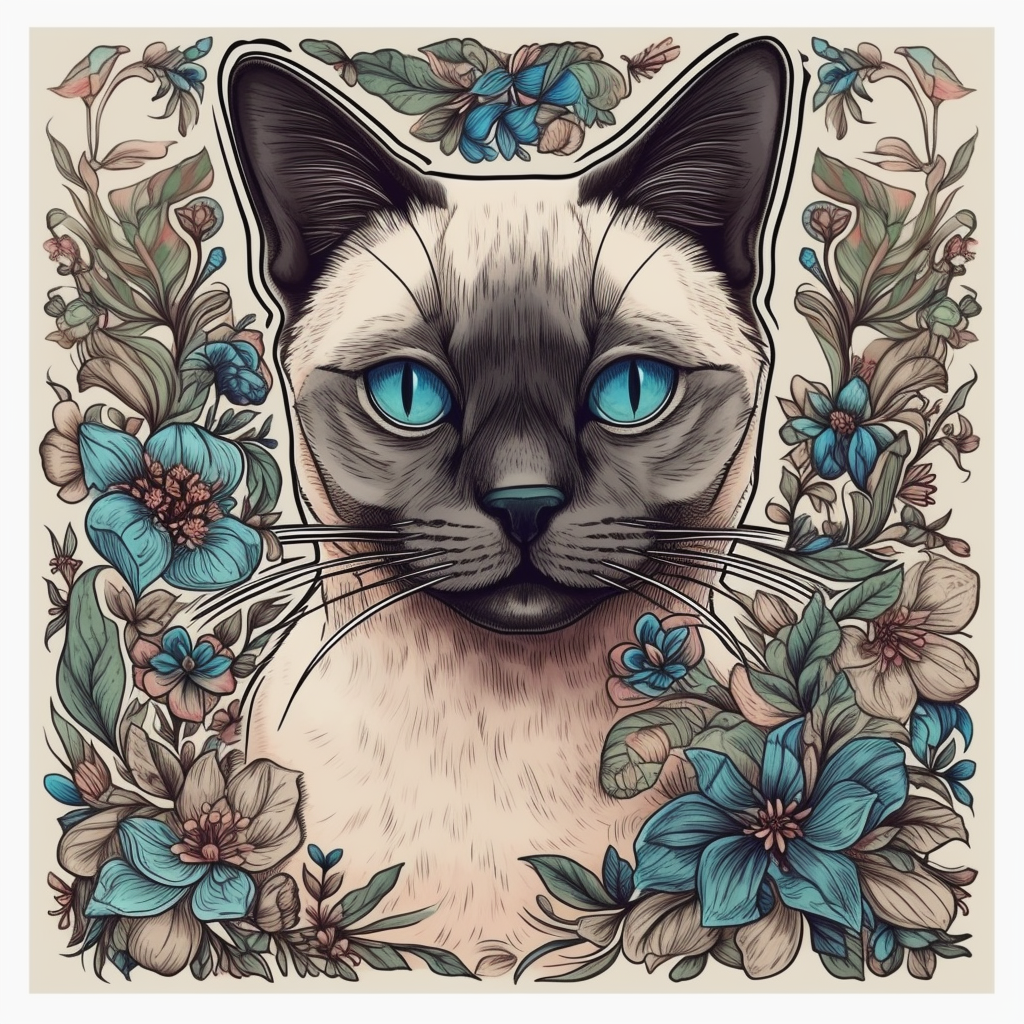 Siamese Cat Vinyl Decal Sticker for Car, Laptop, Tumbler and more # 004173
