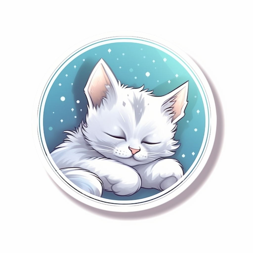 Sleeping Kitten Vinyl Decal Sticker for Car, Laptop, Tumbler and more # 0010836