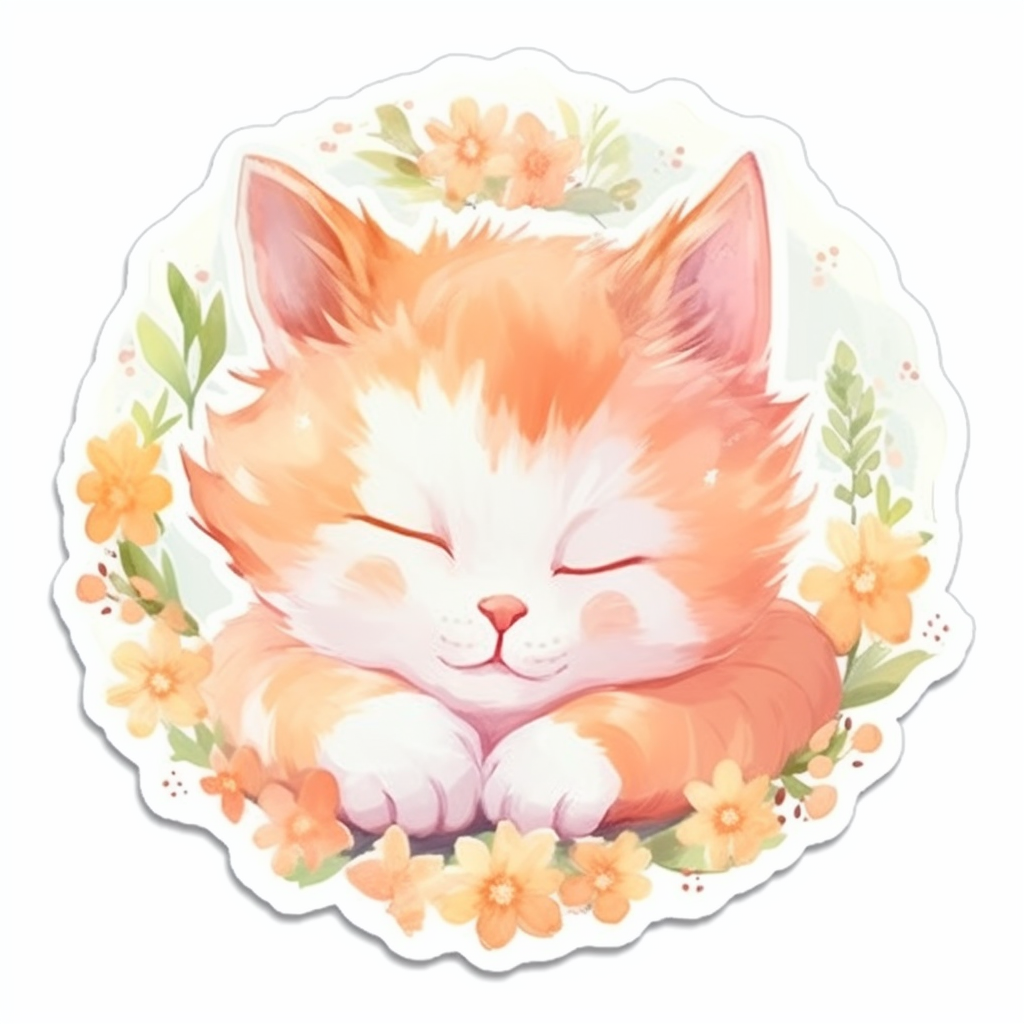 Sleeping Kitten Vinyl Decal Sticker for Car, Laptop, Tumbler and more # 0010854