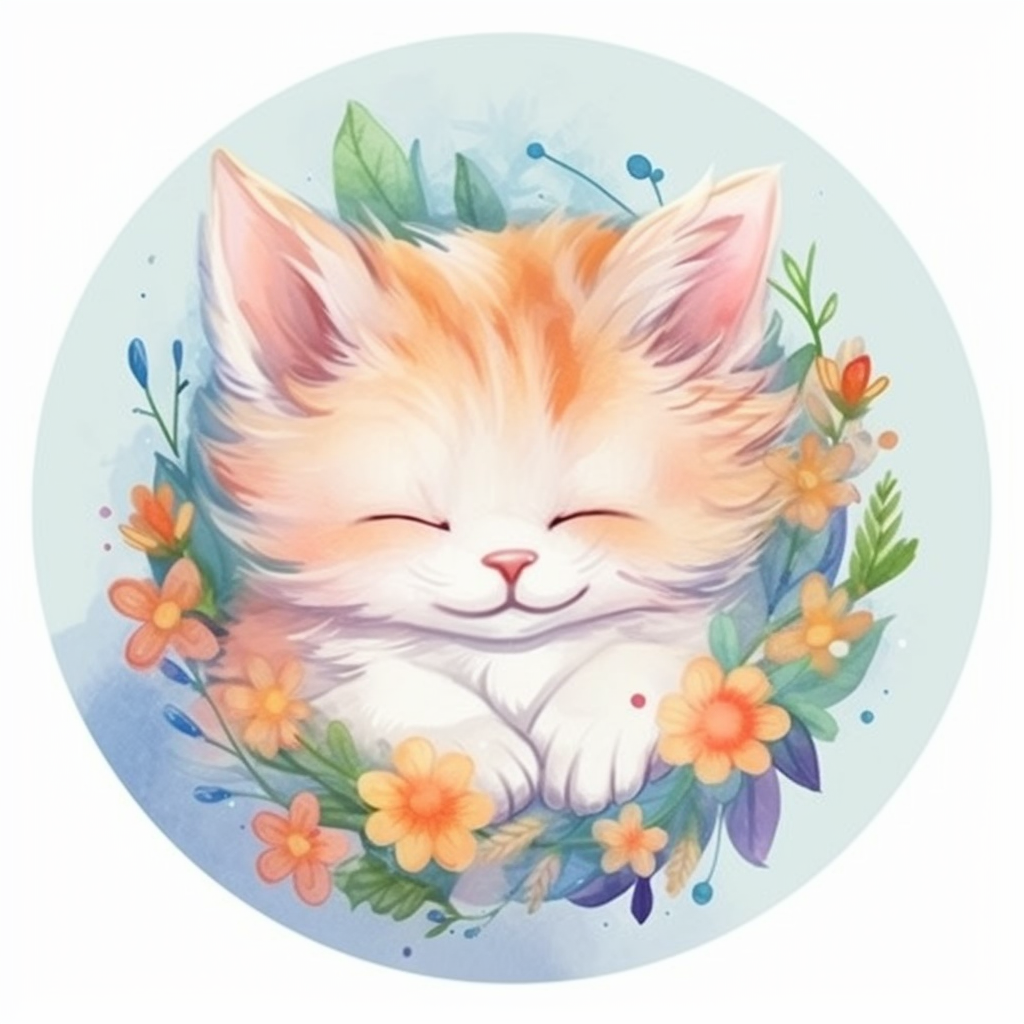 Sleeping Kitten Vinyl Decal Sticker for Car, Laptop, Tumbler and more # 0010847