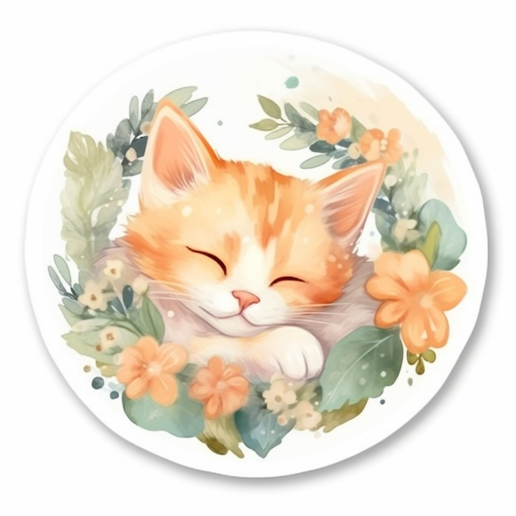 Sleeping Kitten Vinyl Decal Sticker for Car, Laptop, Tumbler and more # 0010851