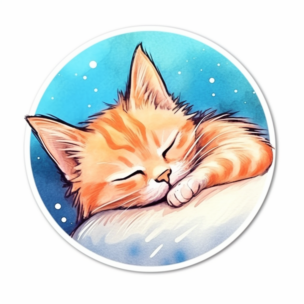 Sleeping Kitten Vinyl Decal Sticker for Car, Laptop, Tumbler and more # 0010853
