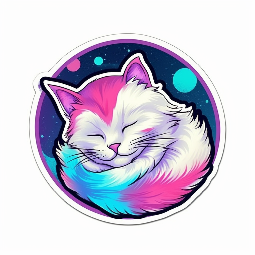 Sleeping Kitten Vinyl Decal Sticker for Car, Laptop, Tumbler and more # 0010858