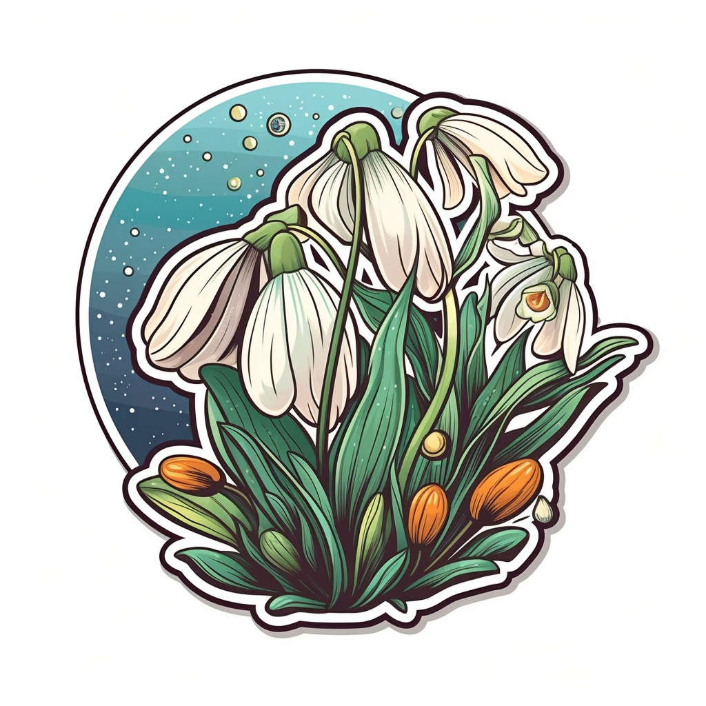 Snowdrop Flower Vinyl Decal Sticker for Car, Laptop, Tumbler and more # 006420