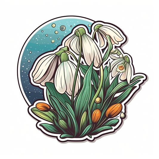 Snowdrop Flower Vinyl Decal Sticker for Car, Laptop, Tumbler and more # 006420