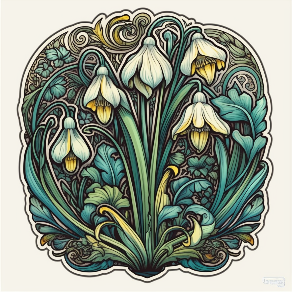 Snowdrop Flower Vinyl Decal Sticker for Car, Laptop, Tumbler and more # 006433