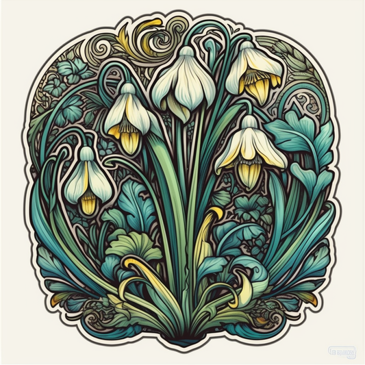 Snowdrop Flower Vinyl Decal Sticker for Car, Laptop, Tumbler and more # 006433