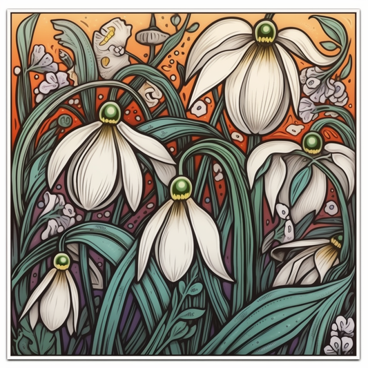 Snowdrop Flower Vinyl Decal Sticker for Car, Laptop, Tumbler and more # 006424