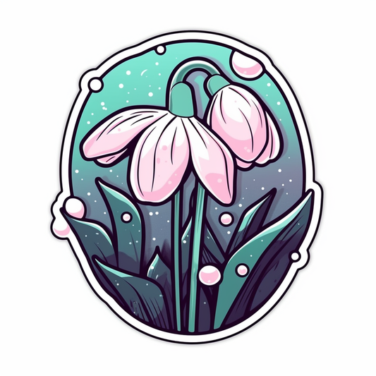 Snowdrop Flower Vinyl Decal Sticker for Car, Laptop, Tumbler and more # 006404