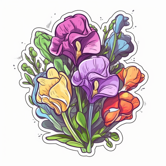 Sweet Pea Flower Vinyl Decal Sticker for Car, Laptop, Tumbler and more # 006168