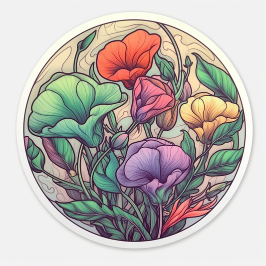 Sweet Pea Flower Vinyl Decal Sticker for Car, Laptop, Tumbler and more # 006113