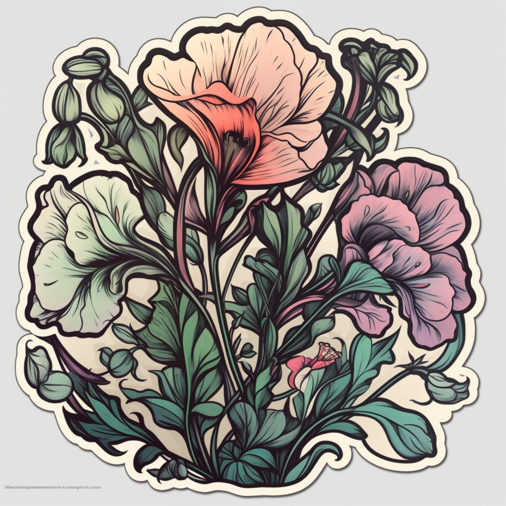 Sweet Pea Flower Vinyl Decal Sticker for Car, Laptop, Tumbler and more # 006192