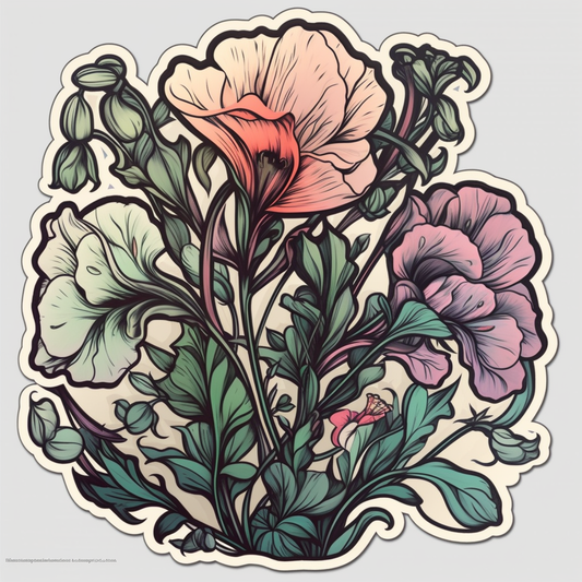 Sweet Pea Flower Vinyl Decal Sticker for Car, Laptop, Tumbler and more # 006192
