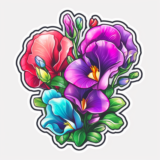 Sweet Pea Flower Vinyl Decal Sticker for Car, Laptop, Tumbler and more # 006174