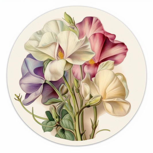 Sweet Pea Flower Vinyl Decal Sticker for Car, Laptop, Tumbler and more # 006172