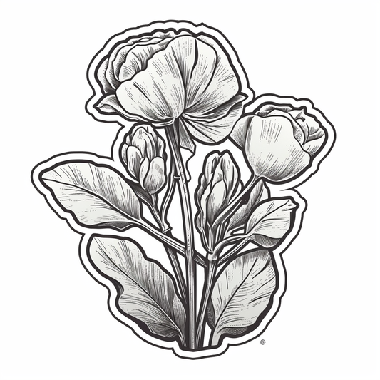 Sweet Pea Flower Vinyl Decal Sticker for Car, Laptop, Tumbler and more # 006185