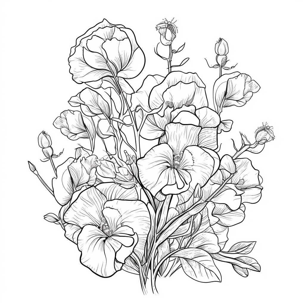 Sweet Pea Flower Vinyl Decal Sticker for Car, Laptop, Tumbler and more # 006115