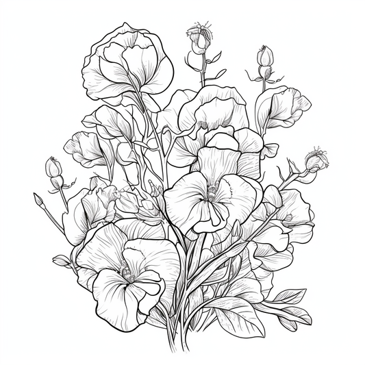 Sweet Pea Flower Vinyl Decal Sticker for Car, Laptop, Tumbler and more # 006115