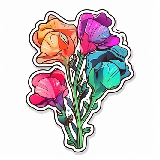 Sweet Pea Flower Vinyl Decal Sticker for Car, Laptop, Tumbler and more # 006112