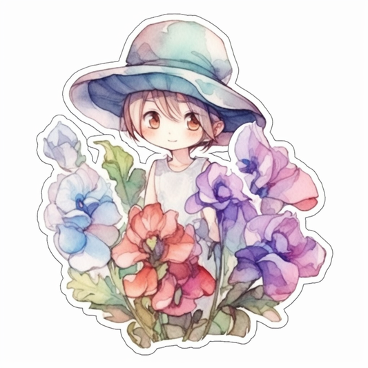 Sweet Pea Flower Vinyl Decal Sticker for Car, Laptop, Tumbler and more # 006128
