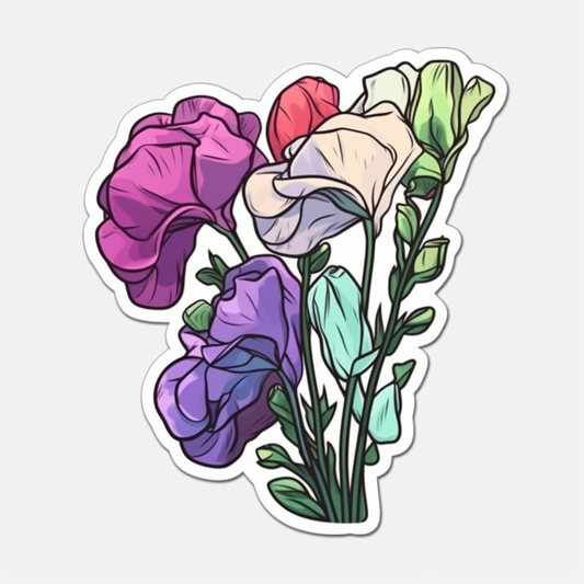 Sweet Pea Flower Vinyl Decal Sticker for Car, Laptop, Tumbler and more # 006092
