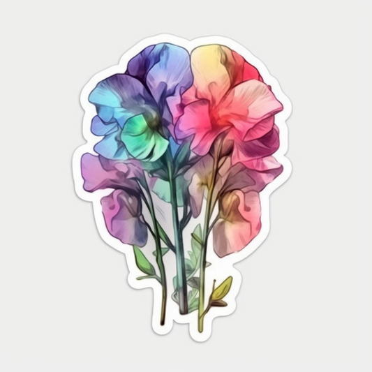 Sweet Pea Flower Vinyl Decal Sticker for Car, Laptop, Tumbler and more # 006154