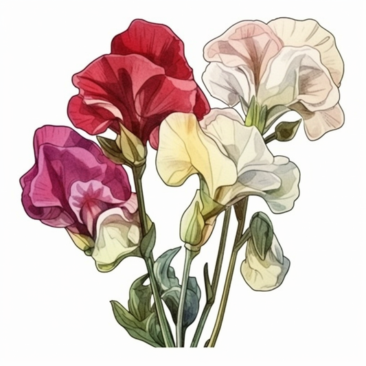 Sweet Pea Flower Vinyl Decal Sticker for Car, Laptop, Tumbler and more # 006087