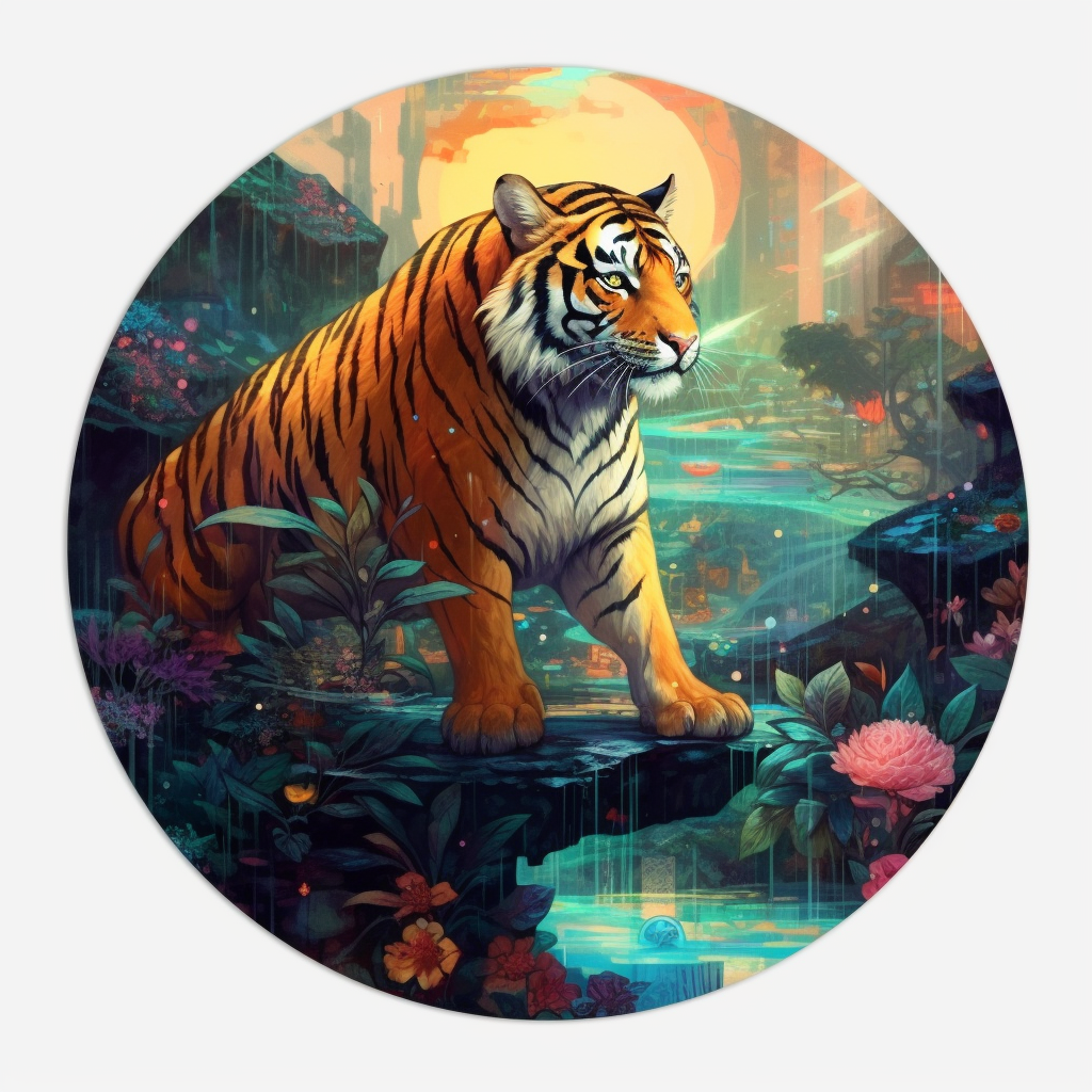 Tiger Vinyl Decal Sticker for Car, Laptop, Tumbler and more # 00569