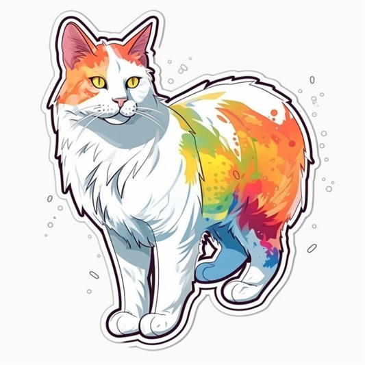 Turkish Van Cat Vinyl Decal Sticker for Car, Laptop, Tumbler and more # 007956