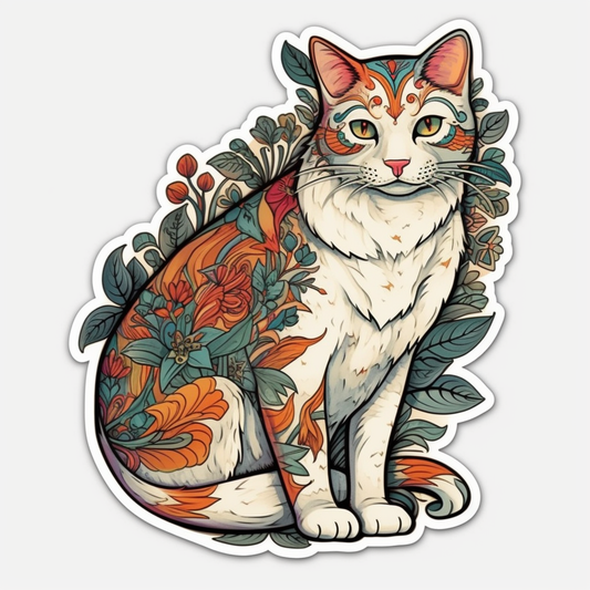 Turkish Van Cat Vinyl Decal Sticker for Car, Laptop, Tumbler and more # 007955