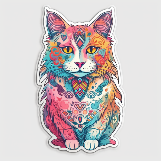 Turkish Van Cat Vinyl Decal Sticker for Car, Laptop, Tumbler and more # 007953