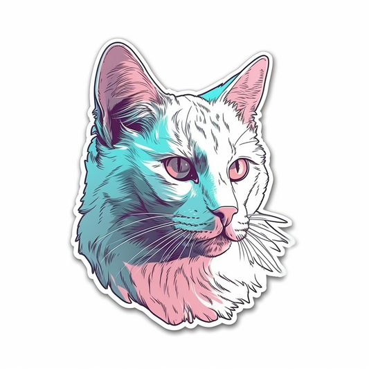 Turkish Van Cat Vinyl Decal Sticker for Car, Laptop, Tumbler and more # 007971